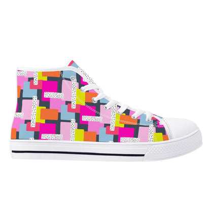 Womens High Top Canvas Shoes - Customized Tongue