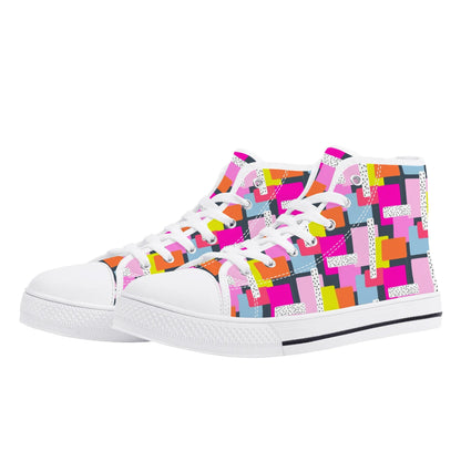 Womens High Top Canvas Shoes - Customized Tongue