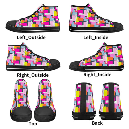 Womens High Top Canvas Shoes - Customized Tongue