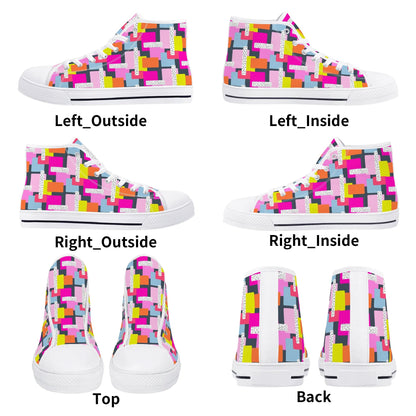 Womens High Top Canvas Shoes - Customized Tongue