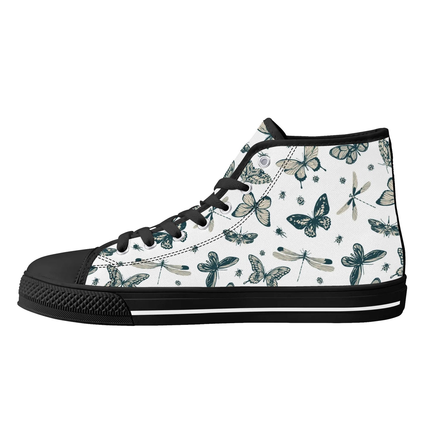 "So Fly" Womens High Top Canvas Shoes - Customized Tongue