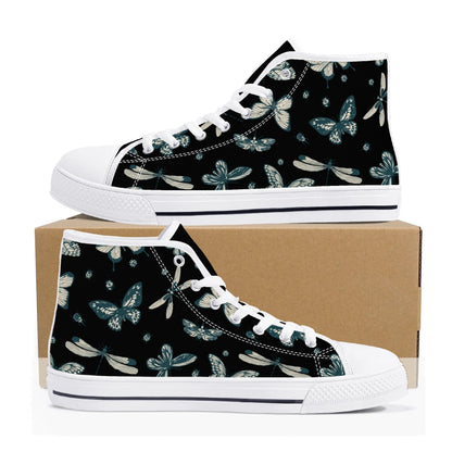 So FLY Black- Womens High Top Canvas Shoes - Customized Tongue