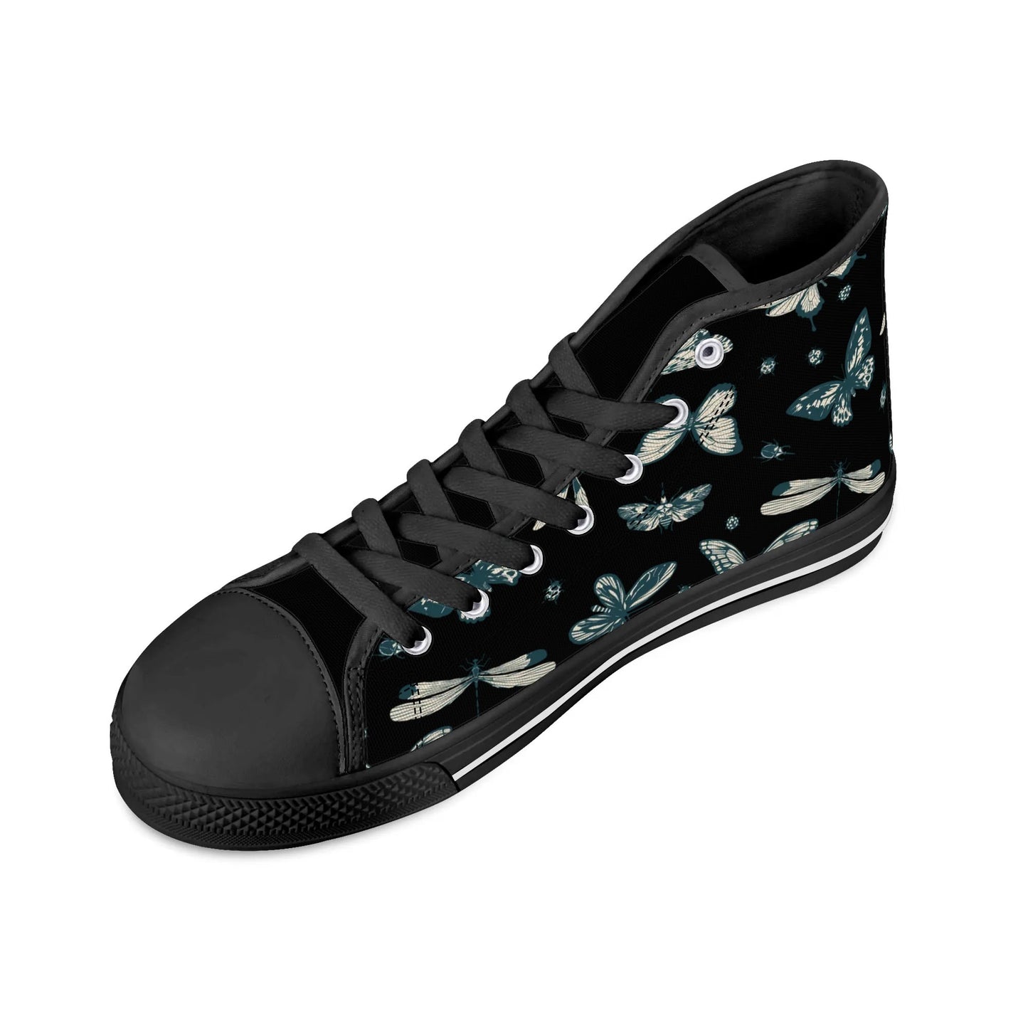 So FLY Black- Womens High Top Canvas Shoes - Customized Tongue