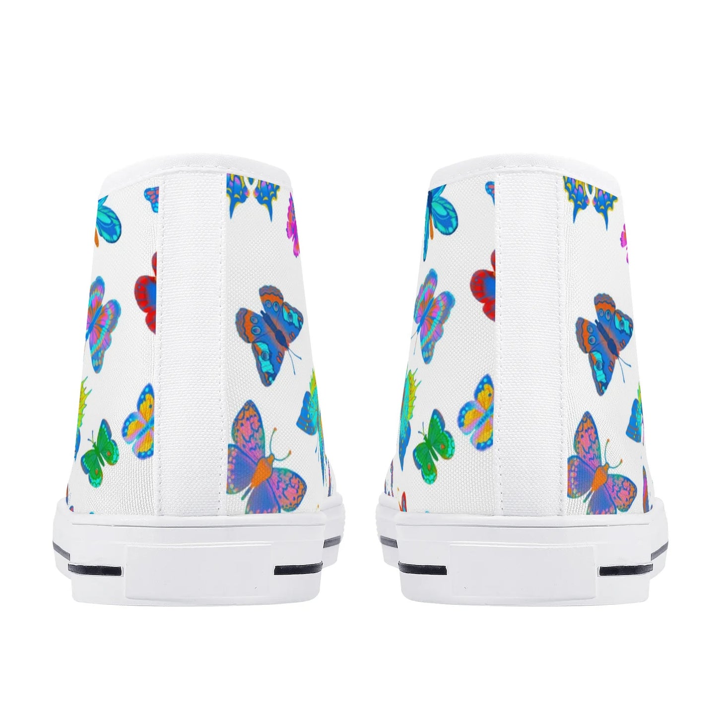 Rainbow Butterfly - Womens High Top Canvas Shoes