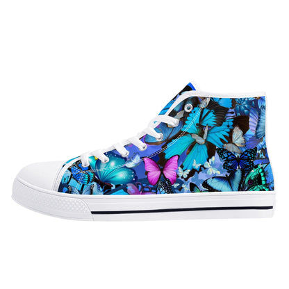 Blue Fly - Womens High Top Canvas Shoes