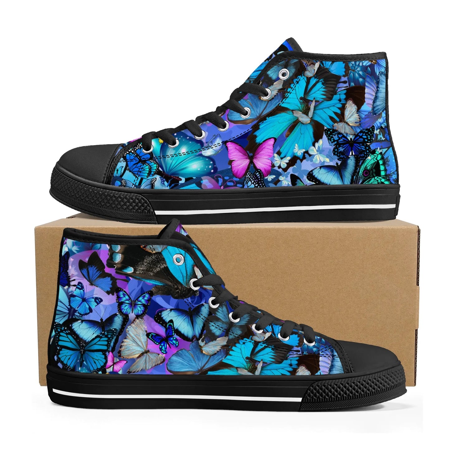 Blue Fly - Womens High Top Canvas Shoes