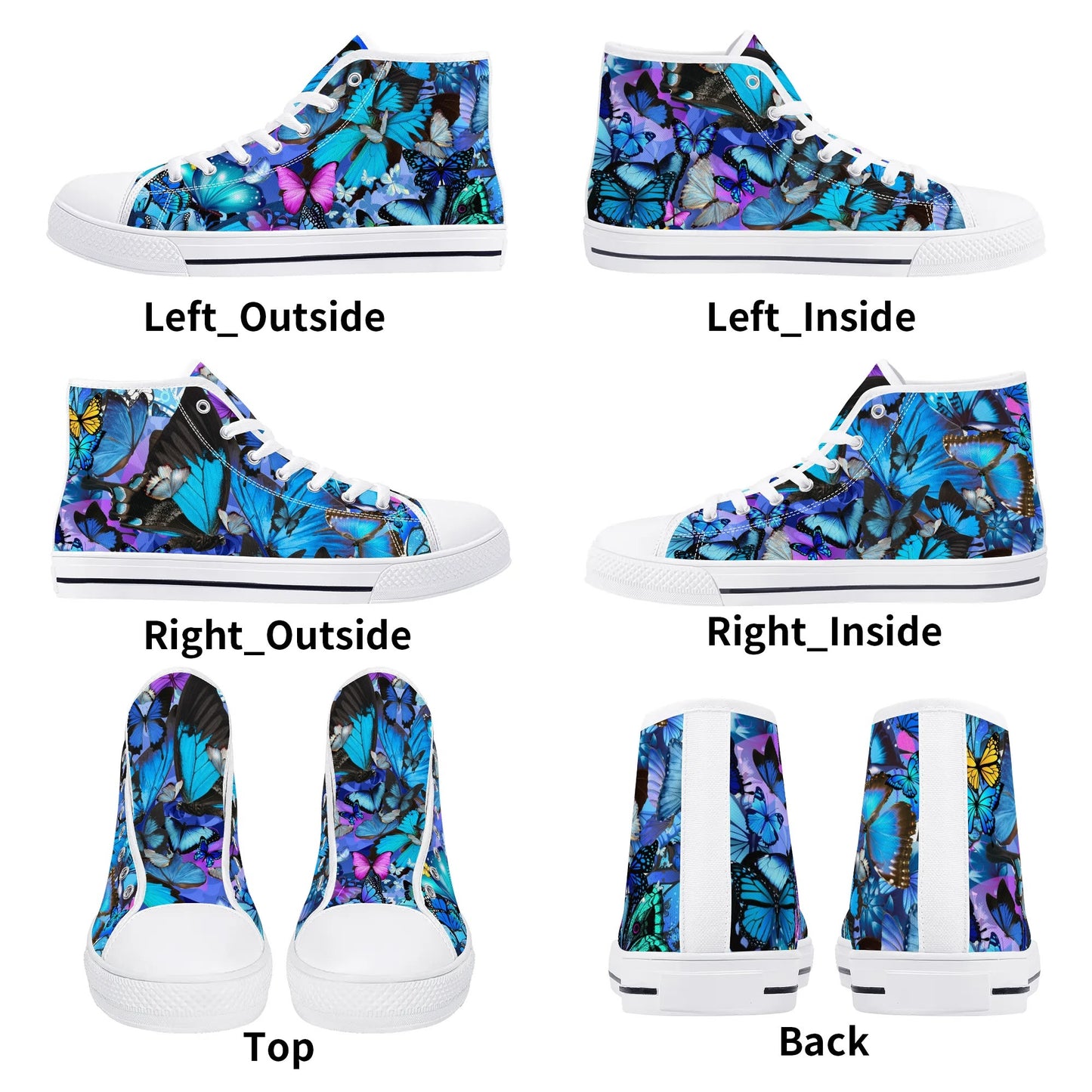 Blue Fly - Womens High Top Canvas Shoes