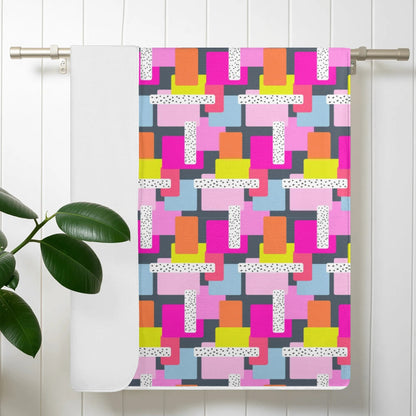 Funky Neon Geo Beach Towel