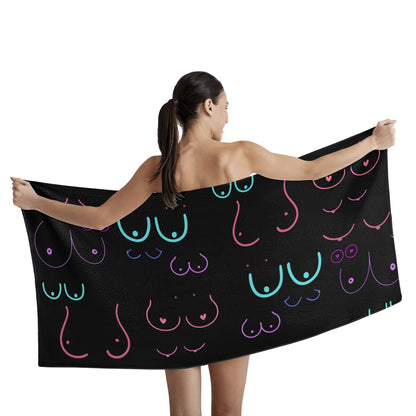 Raised on Momma's Titties - Beach Towel