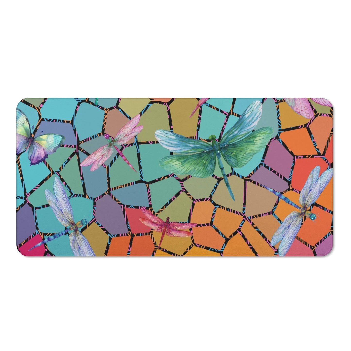 Dragon Fly Stained Glass - Beach Towel