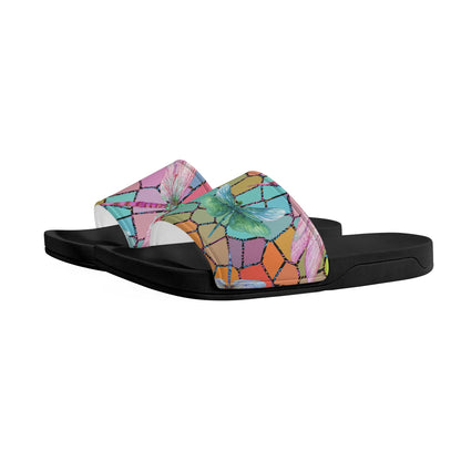 Dragon Fly Stained Glass - Womens Slide Sandals