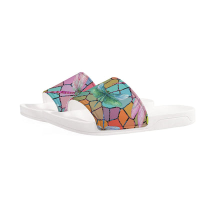 Dragon Fly Stained Glass - Womens Slide Sandals