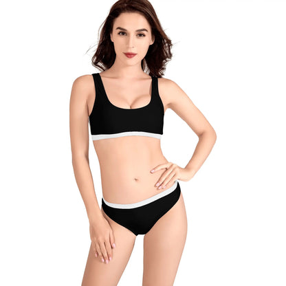 Black and White - Womens Sport Bikinis Swimsuit