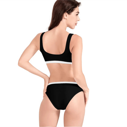 Black and White - Womens Sport Bikinis Swimsuit