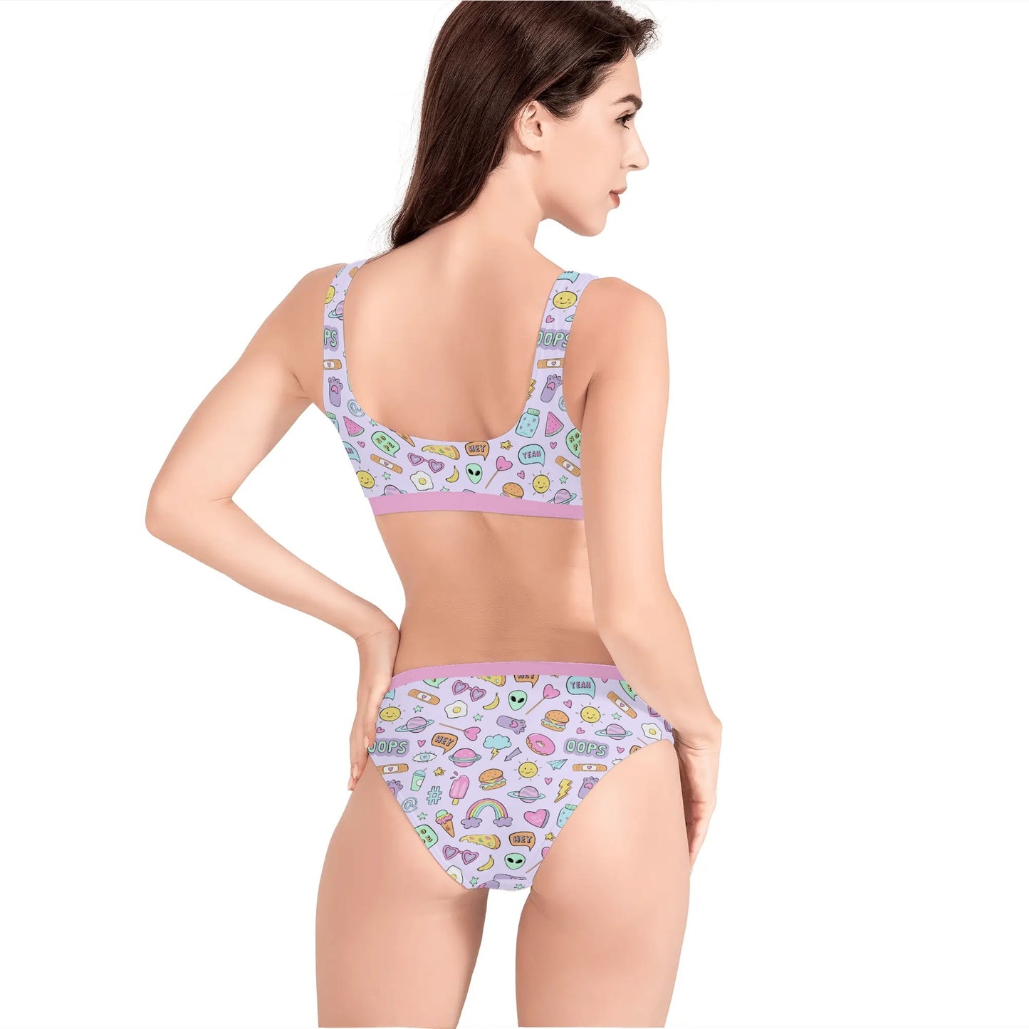 LAVENDAR FUN! Womens Sport Bikini Swimsuit