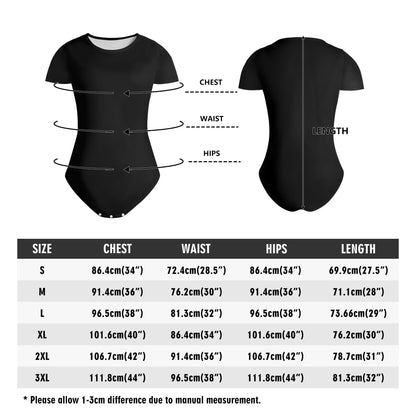 Womens Crew Neck Short Sleeve Slim Fit Bodysuit