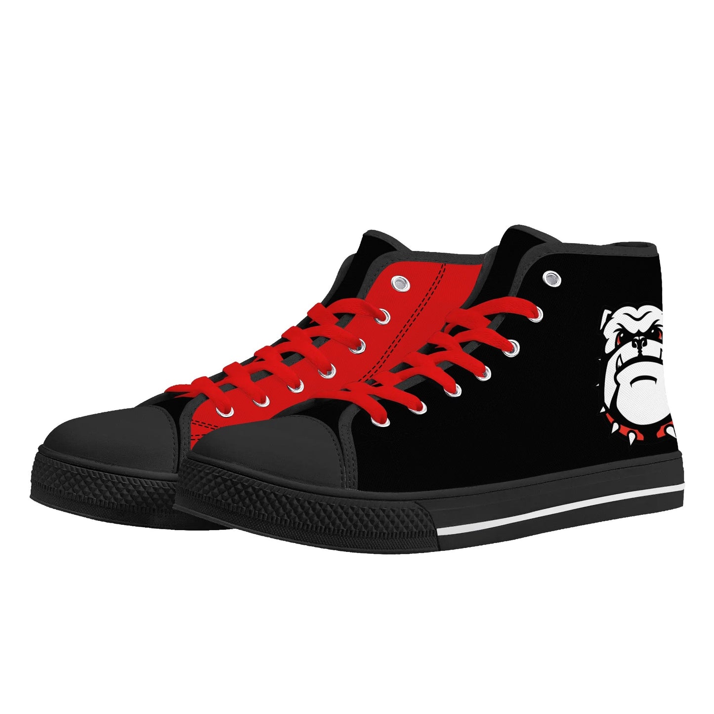 Georgia - BE A BULLDOG BLACK/RED - Mens High Top Canvas Shoes