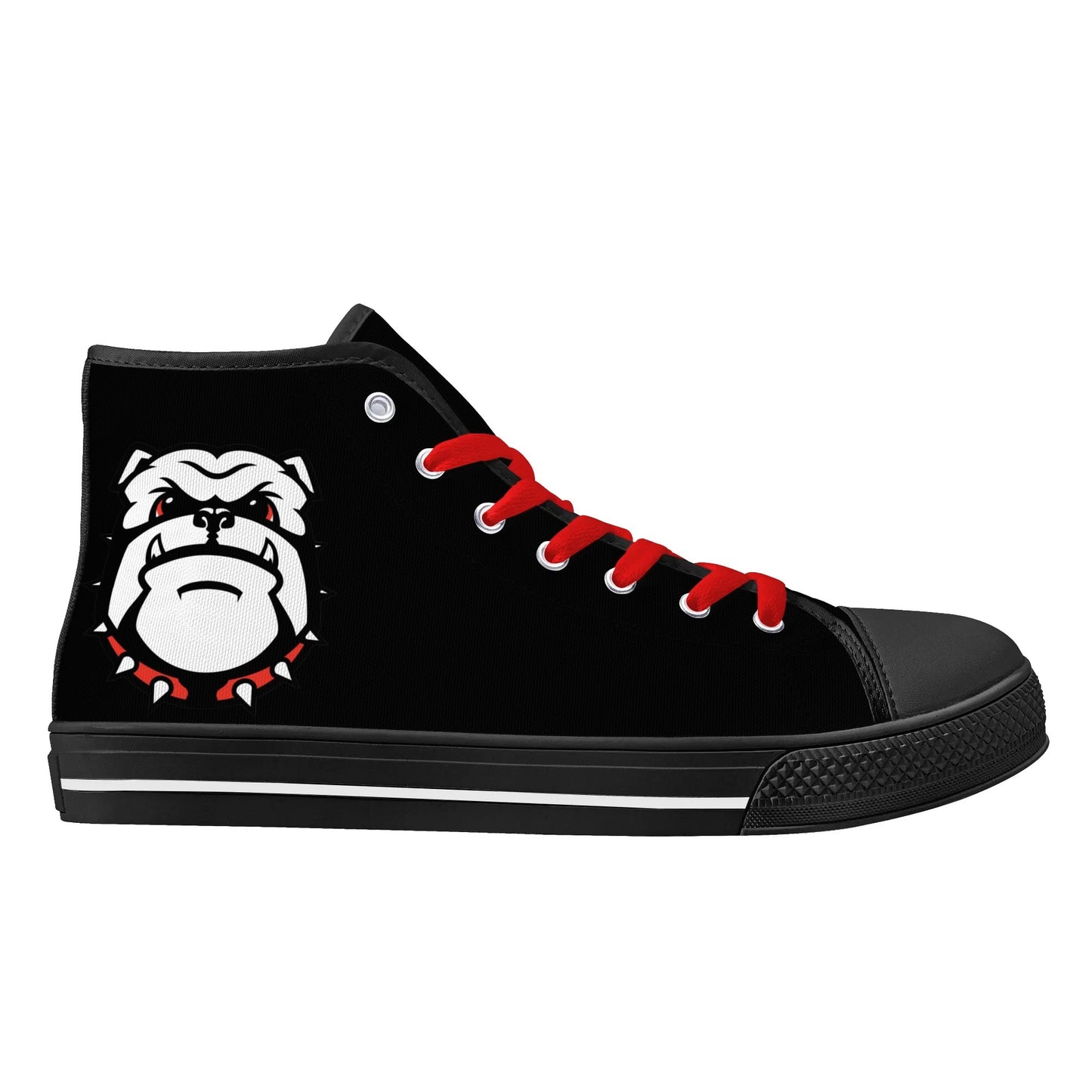 Georgia - BE A BULLDOG BLACK/RED - Mens High Top Canvas Shoes