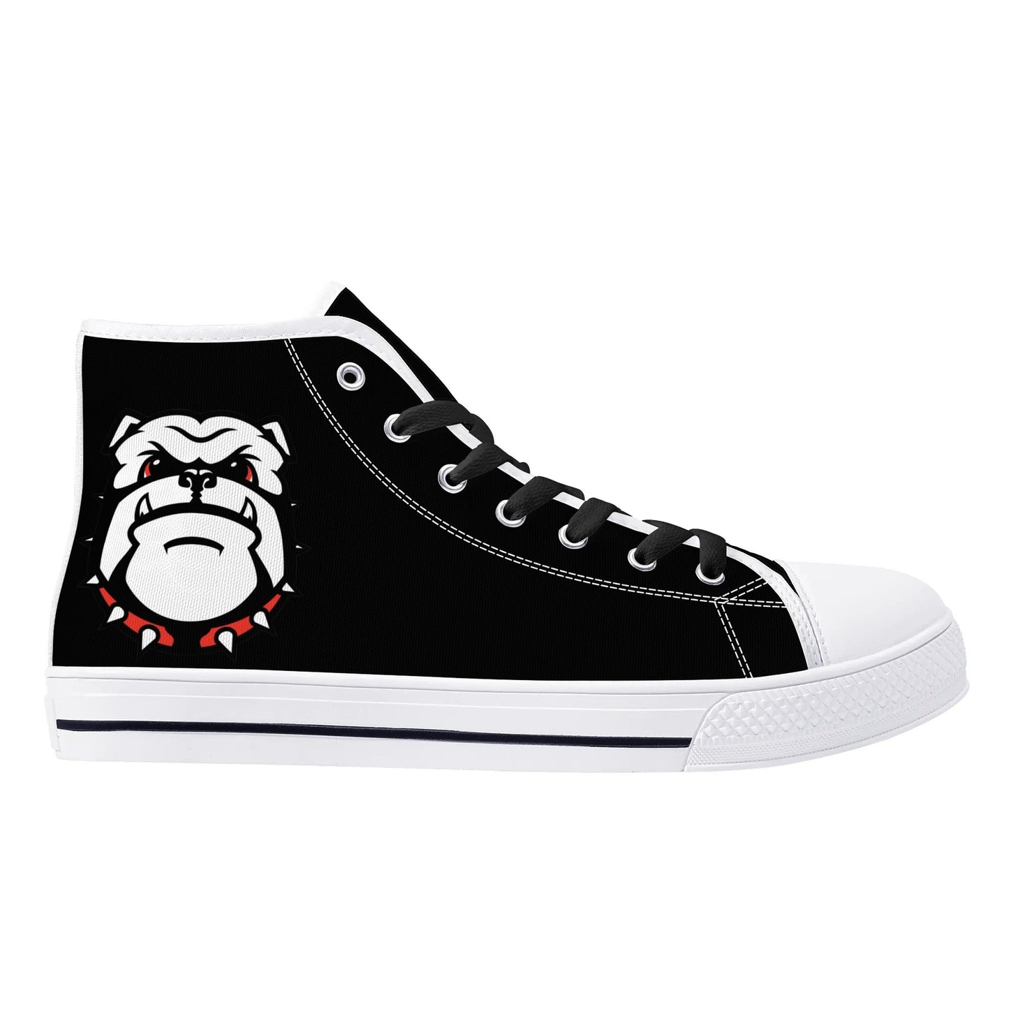 Georgia - BE A BULLDOG BLACK/RED - Mens High Top Canvas Shoes