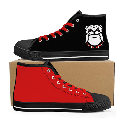 Georgia - BE A BULLDOG BLACK/RED - Mens High Top Canvas Shoes