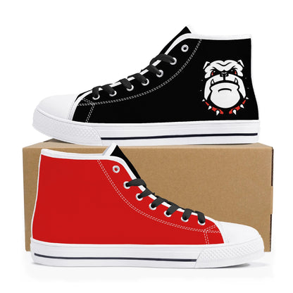 Georgia - BE A BULLDOG BLACK/RED - Mens High Top Canvas Shoes