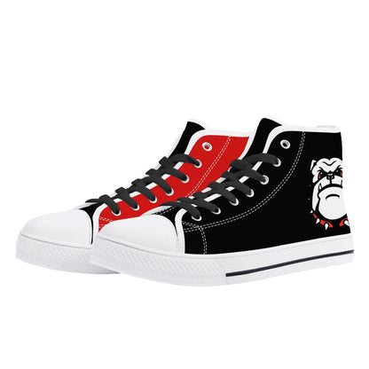 Georgia - BE A BULLDOG BLACK/RED - Mens High Top Canvas Shoes