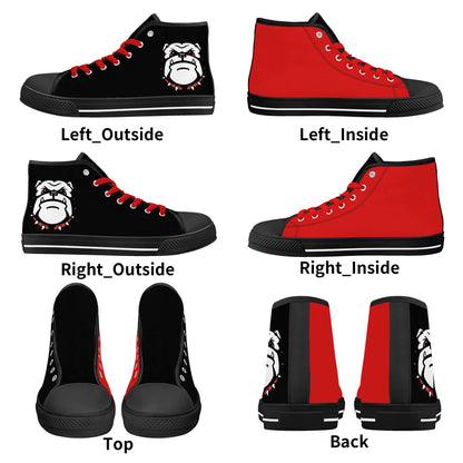 Georgia - BE A BULLDOG BLACK/RED - Mens High Top Canvas Shoes