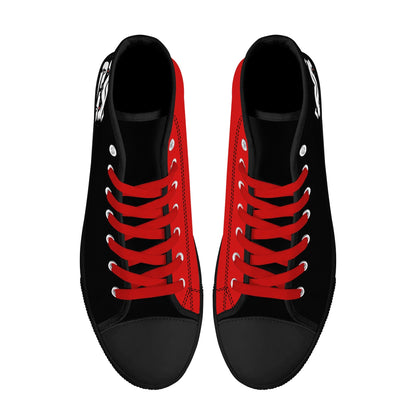 Georgia - BE A BULLDOG BLACK/RED - Mens High Top Canvas Shoes