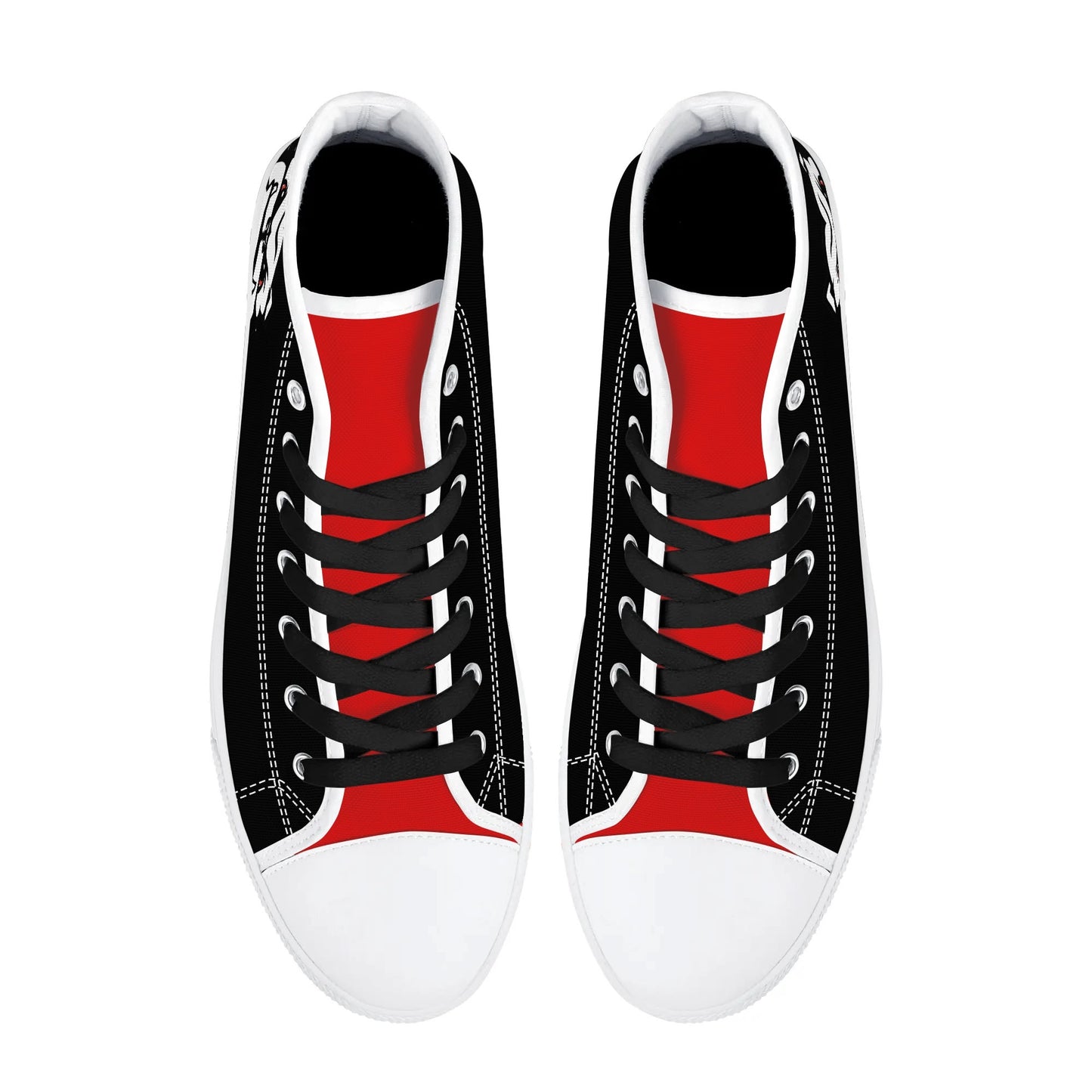 UGA - BE A BULLDOG - BLACK/RED TONGUE Mens High Top Canvas Shoes