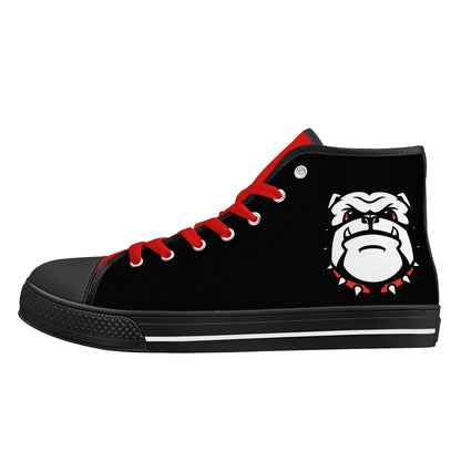 UGA - BE A BULLDOG - BLACK/RED TONGUE Mens High Top Canvas Shoes