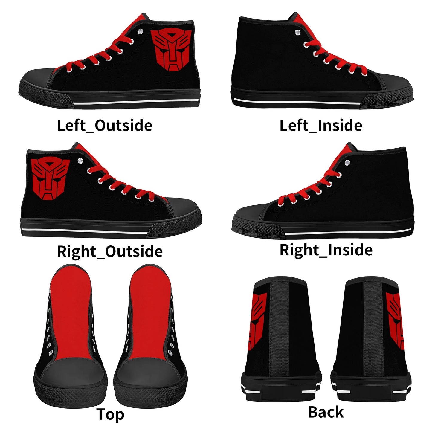 RED TRANSFORMER - Mens High Top Canvas Shoes