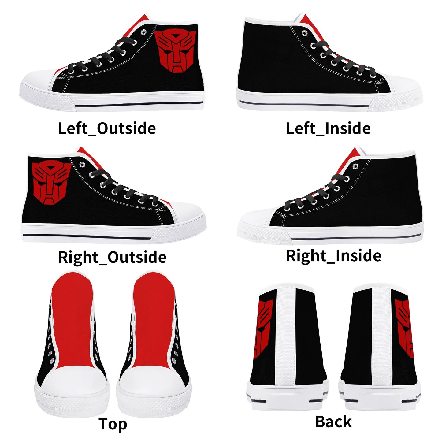 RED TRANSFORMER - Mens High Top Canvas Shoes