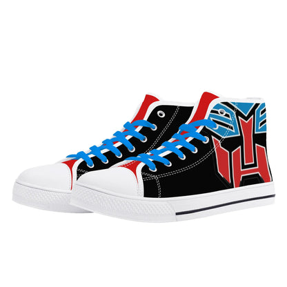 BLUE and RED AUTOBOT - Mens High Top Canvas Shoes