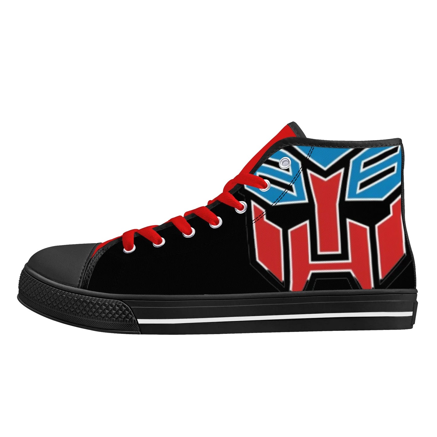 BLUE and RED AUTOBOT - Mens High Top Canvas Shoes