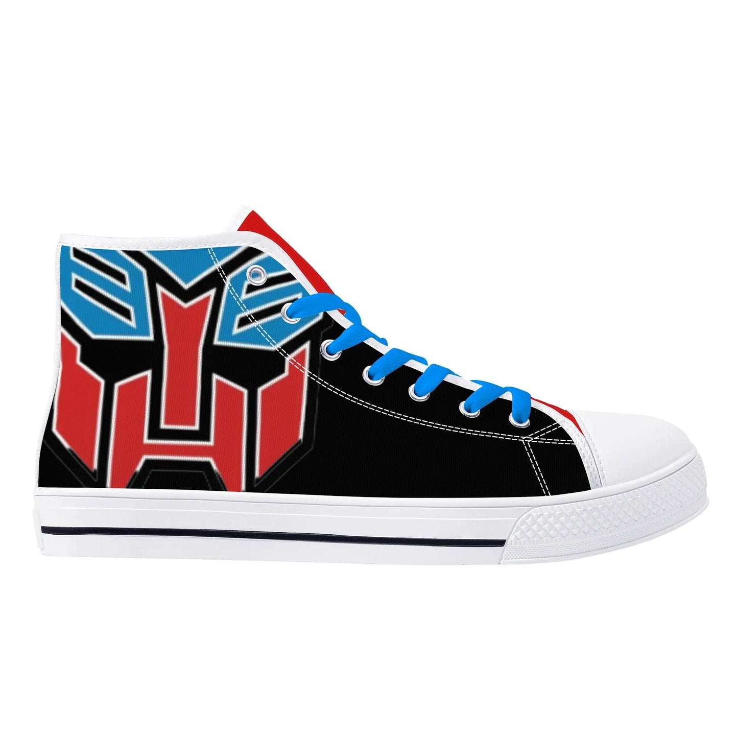 BLUE and RED AUTOBOT - Mens High Top Canvas Shoes