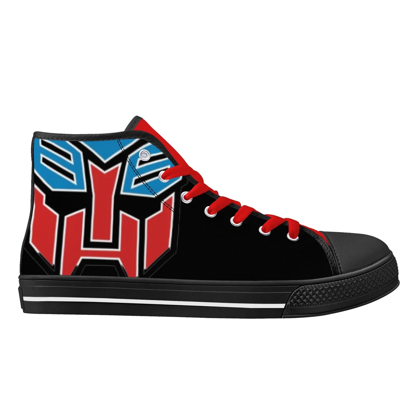 BLUE and RED AUTOBOT - Mens High Top Canvas Shoes