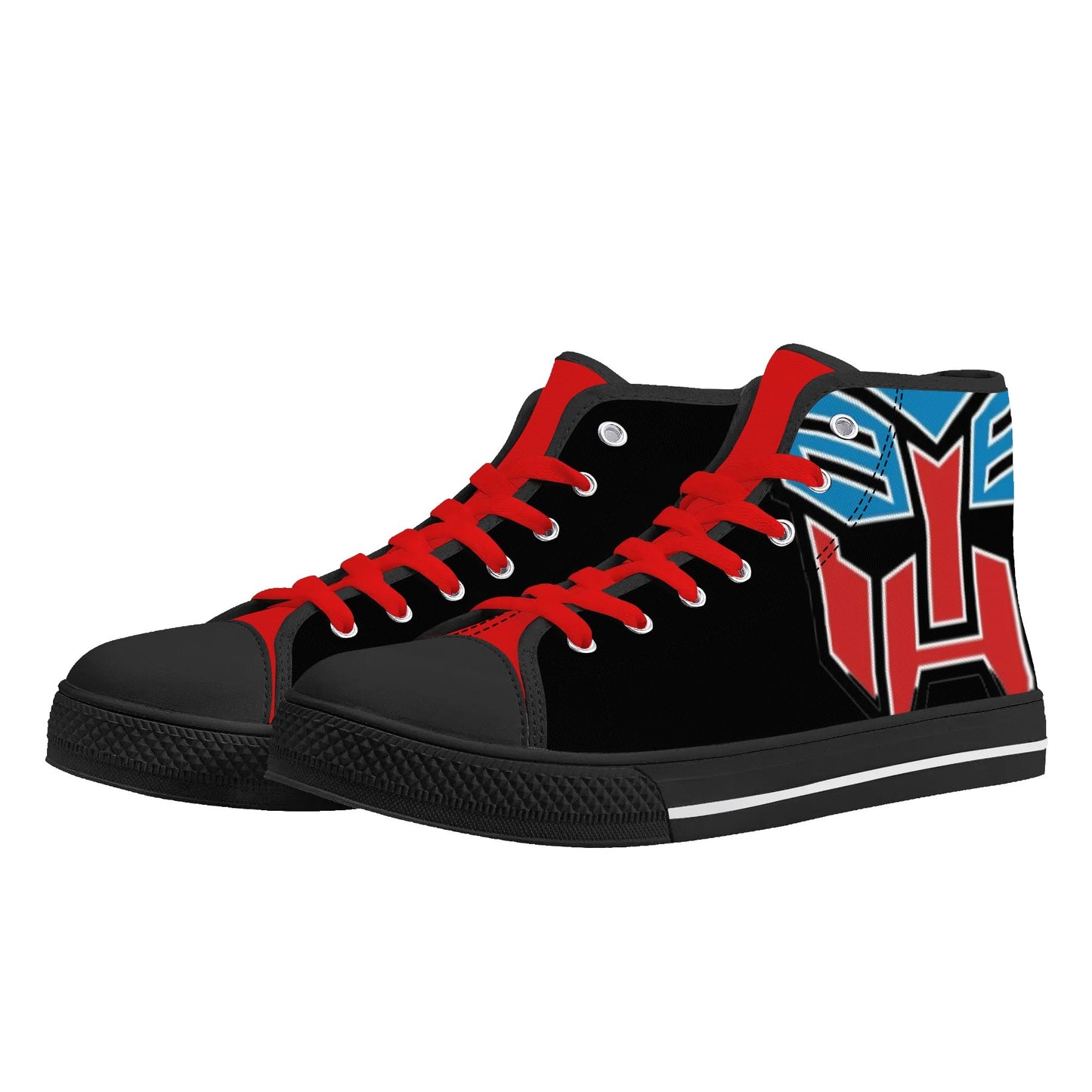 BLUE and RED AUTOBOT - Mens High Top Canvas Shoes