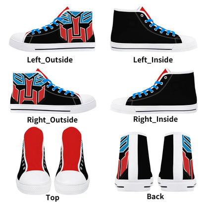 BLUE and RED AUTOBOT - Mens High Top Canvas Shoes