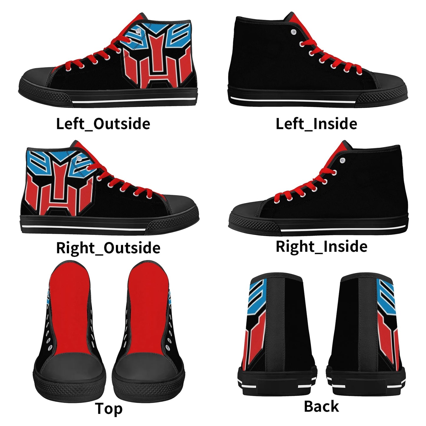 BLUE and RED AUTOBOT - Mens High Top Canvas Shoes