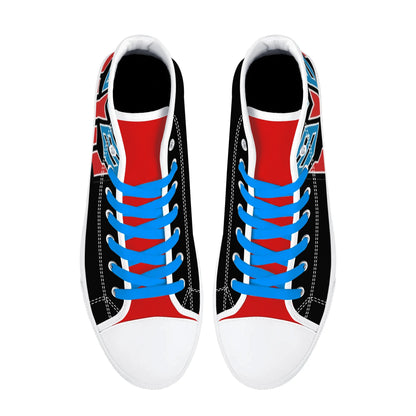 BLUE and RED AUTOBOT - Mens High Top Canvas Shoes