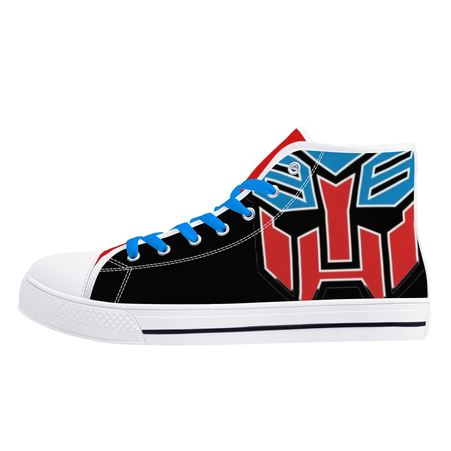 BLUE and RED AUTOBOT - Mens High Top Canvas Shoes