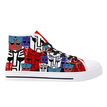 Transformers HALF COLLAGE - Mens High Top Canvas Shoes