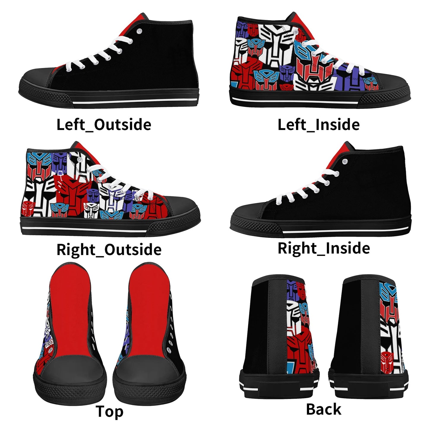 Transformers HALF COLLAGE - Mens High Top Canvas Shoes