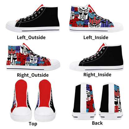 Transformers HALF COLLAGE - Mens High Top Canvas Shoes