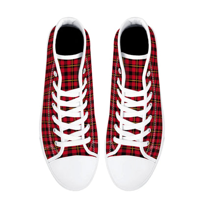 Red Plaid - Mens High Top Canvas Shoes