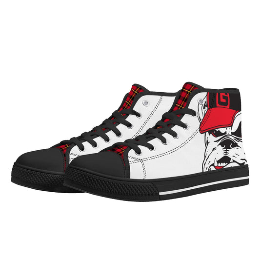 GA LOGO ANGRY BULLDOG - Mens High Top Canvas Shoes