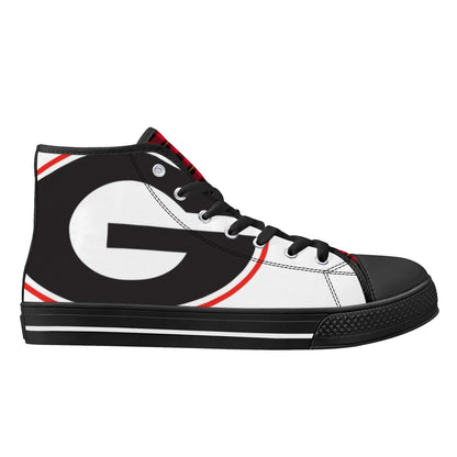 GA LOGO ANGRY BULLDOG - Mens High Top Canvas Shoes