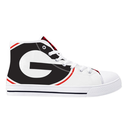 GA LOGO ANGRY BULLDOG - Mens High Top Canvas Shoes