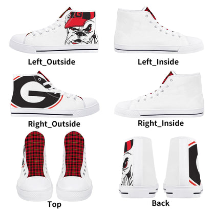 GA LOGO ANGRY BULLDOG - Mens High Top Canvas Shoes