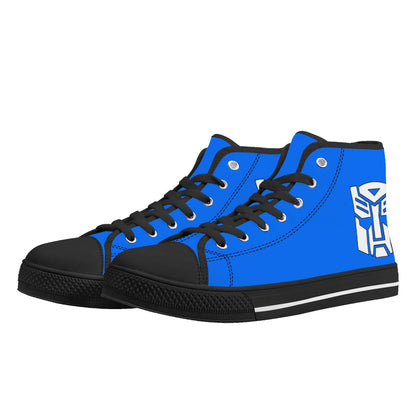 BLUE TRANSFORMER - Mens High Top Canvas Shoes